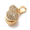 Brass Micro Pave Cubic Zirconia with ABS Plastic Pearl Charms KK-C072-44G-2