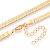 Brass Flat Snake Chain Necklaces for Women Men NJEW-N054-05G-2