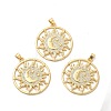 Rack Plating Brass Micro Pave Cubic Zirconia Pendants X-KK-B068-04G-1