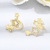Brass Micro Pave Cubic Zirconia Cuff Earrings for Women CU-CBAE7DF-22G-3