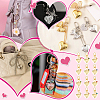 12Pcs Birthstone Heart Alloy Glass & Rhinestone & Brass Locket Pendant Decorations HJEW-PH02143-5