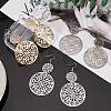 3 Pairs 3 Colors Zinc Alloy Filigree Flower Dangle Earrings for Women EJEW-AN0002-63-7