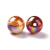 UV Plating Rainbow Iridescent Acrylic Beads PACR-H003-25-3