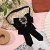 Polyester Bow Tie with Alloy Glass Brooch AJEW-WH0481-784A-5