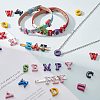 Spray Painted Zinc Alloy Slide Charms ALRI-WH0005-13X-4
