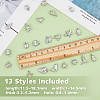 130Pcs 13 Styles 304 Stainless Steel Pendants Heart & Horse & Peanut STAS-FH0001-92-2