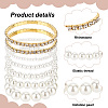 7Pcs 7 Styles Plastic Imitation Pearl Round Beaded Stretch Bracelets Set BJEW-AN0001-36-6