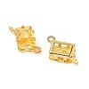 Brass Pave Cubic Zirconia Rectangle Connector Charms KK-P347-05G-02-3