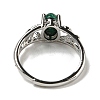 Oval Natural Malachite Adjustable Rings RJEW-Q818-01P-07B-4