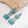 Synthetic Turquoise & Alloy Dangle Earrings WG371D0-01-1