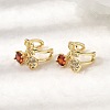 Cherry Brass Micro Pave Cubic Zirconia Cuff Earrings EJEW-C186-13G-1