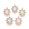 Alloy Glass Pendants X-PALLOY-N176-64KCG-1