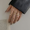 3Pcs Brass with Crystal Rhinestone Cuff Rings FS-WG8A782-01-2