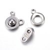 Non-Tarnish 201 Stainless Steel Snap Clasps X-STAS-C042-03P-2