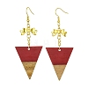 Resin & Walnut Wood Dangle Earrings EJEW-JE05507-2