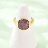 Natural Amethyst Finger Rings with Brass Findings G-H353-04G-04-3