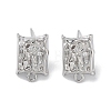 Brass Micro Pave Cubic Zirconia Stud Earring Findings KK-E107-14P-1