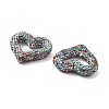 Heart Shape Polymer Clay Rhinestone Beads CLAY-NH0001-09A-4