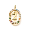 Brass Micro Pave Cubic Zirconia Pendants ZIRC-P123-01G-Z02-1