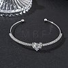 Brass Micro Pave Clear Cubic Zirconia Cuff Bangles KK-D112-04P-4