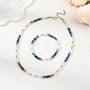 Gemstone & Electroplate Non-magnetic Synthetic Hematite Beads Beaded Necklaces & Bracelet Jewelry Sets for Women SJEW-JS01380-1