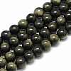 Natural Golden Sheen Obsidian Beads Strands X-G-S150-20-12mm-1
