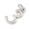 Brass Micro Pave Clear Cubic Zirconia Charms KK-P339-27P-03-2