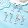 Glass & Cellulose Acetate(Resin) Beads Fishtail Dangle & Hoop Earring Sets EJEW-TA00791-1