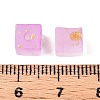 Frosted Glass Beads with Golden Glitter Powder DGLA-NH001-6mm-01I-3