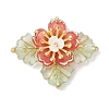 Brass Glass Seed Beaded Flower Pendants PALLOY-MZ01118-01-1