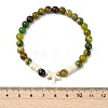 Natural Striped Agate/Banded Agate & Synthetic Turquoise Beads Stretch Bracelets for Women BJEW-JB13811-5