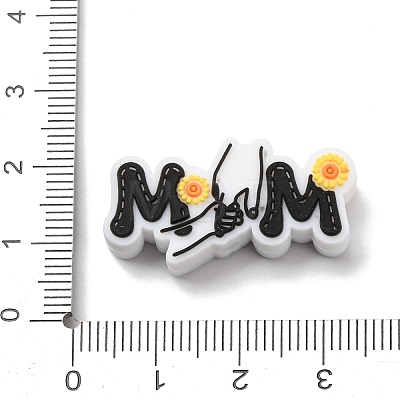Mother's Day Silicone Focal Beads SIL-G013-01J-1
