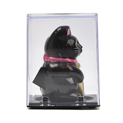 ABS Plastic Solar Powered Maneki-neko Figurines DJEW-B017-01B-04-1