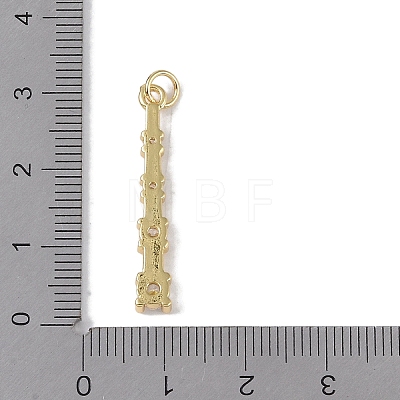 Rack Plating Brass Micro Pave CLear Cubic Zirconia Pendants KK-E110-13G-1