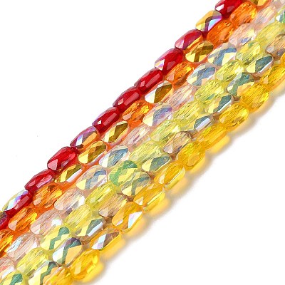 Transparent Electroplate Glass Beads Strands GLAA-Q099-G01-M02-1