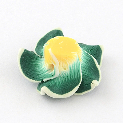 Handmade Polymer Clay 3D Flower Plumeria Beads CLAY-Q192-30mm-06-1