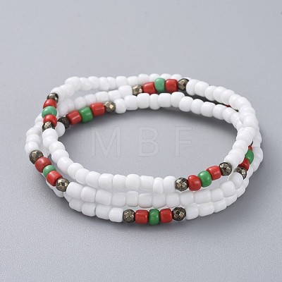 Three Loops Stretch Wrap Bracelets BJEW-JB05018-1