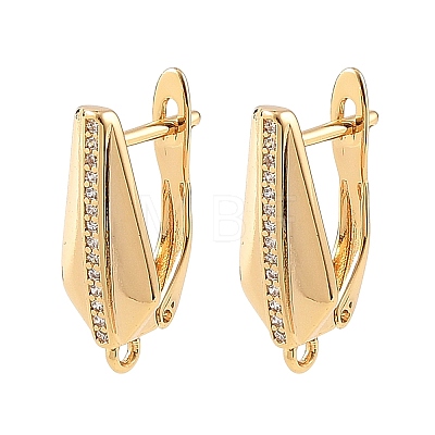 SHEGRACE Brass Micro Pave Cubic Zirconia Hoop Earring Findings XGRQ79873-950G-1
