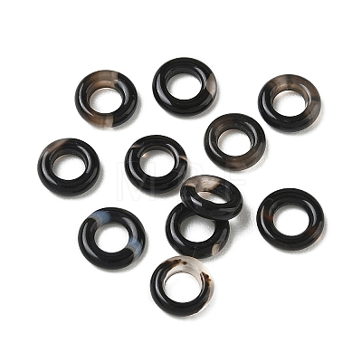 Natural Black Agate Linking Round Ring GG-CBA19D0-06A-03-1