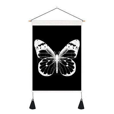 Butterfly Pattern Polyester Wall Hanging Tapestry PW-WG0A325-06-1