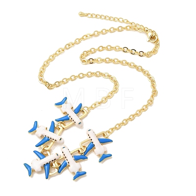 Brass Enamel Pendant Necklaces NJEW-B157-07G-01-1