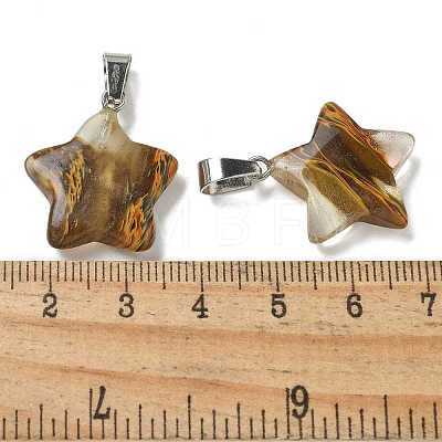 Watermelon Stone Glass Pendants G-B127-12P-04-1