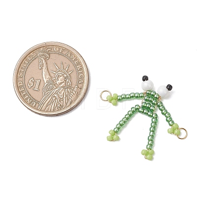 Glass Seed Beaded Links Connector Charms PALLOY-MZ01229-1