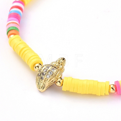 Handmade Polymer Clay Heishi Bead Stretch Bracelets BJEW-JB05078-1