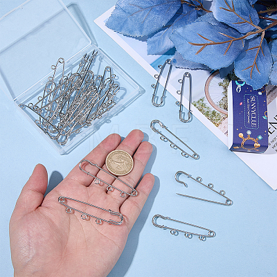 30Pcs Iron Brooch Findings IFIN-SC0002-09-1