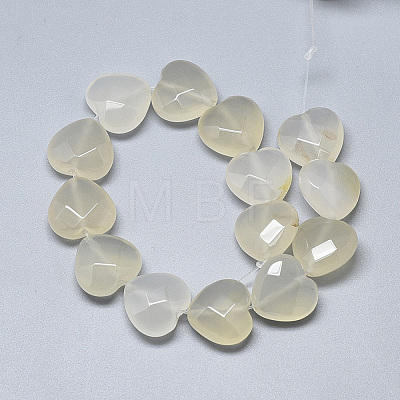 Natural White Agate Beads Strands X-G-S357-E02-10-1