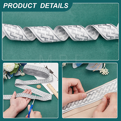 12.5M Polyester Jacquard Rhombus Ribbon OCOR-FG0002-15-1