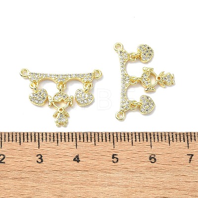 Rack Plating Brass Micro Pave Clear Cubic Zirconia Pendants KK-R157-12C-G-1