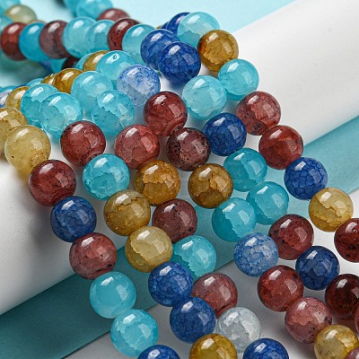 Crackle Glass Beads Strands GLAA-F098-05C-23-1