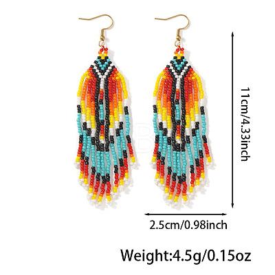 Bohemian Handmade Glass Seed Beads Dangle Earrings JC6992-1